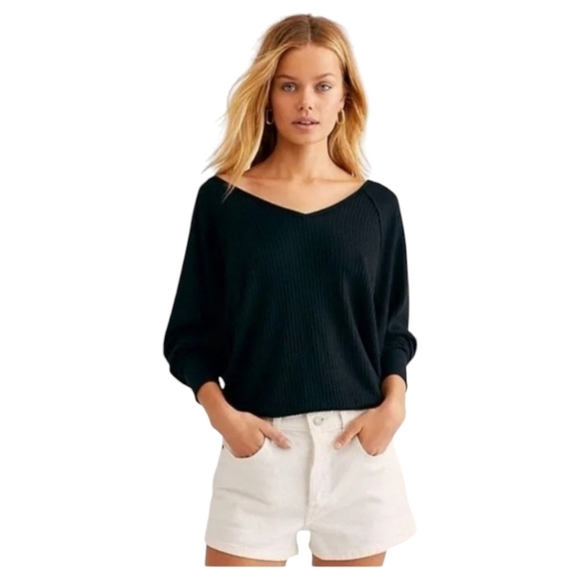 Free People Santa Clara Thermal in Black|Size: M - Picture 3 of 7
